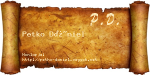 Petko Dániel névjegykártya
